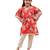Jbn creation girls' red and cream kaftan and pant set