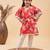 Jbn creation girls' red and cream kaftan and pant set