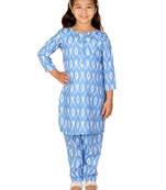 girls' aqua blue kurta and pant set