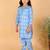 Jbn creation girls' aqua blue kurta and pant set