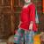 Jbn creation girls' red and blue palazzo set