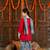 Jbn creation girls' red and blue palazzo set