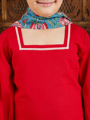 girls' red and blue palazzo set 5