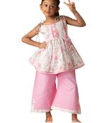 girls' multicolour kurta palazzo set