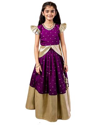 girls' purple lehenga set 1