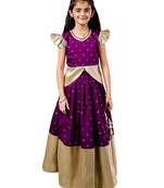 girls' purple lehenga set