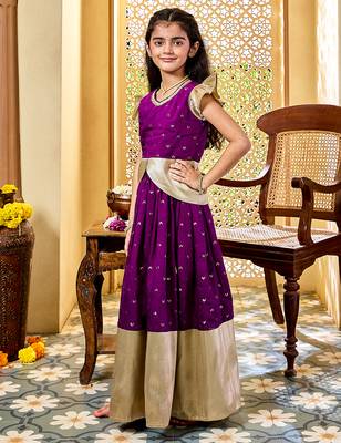 girls' purple lehenga set 5