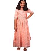 girls' pink lehenga set