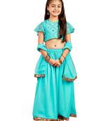 girls' aqua lehenga set