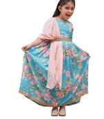 girls' aqua lehenga set