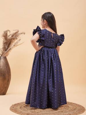 girls' navy blue lehenga set 4