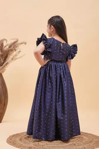 girls' navy blue lehenga set