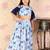 Jbn creation girls' blue sequins floral lehenga set