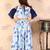 Jbn creation girls' blue sequins floral lehenga set