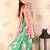 Jbn creation girls' green and pink sequins floral lehenga and dupatta set