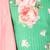 Jbn creation girls' green and pink sequins floral lehenga and dupatta set