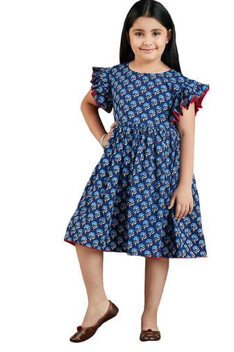 girls' indigo blue dress