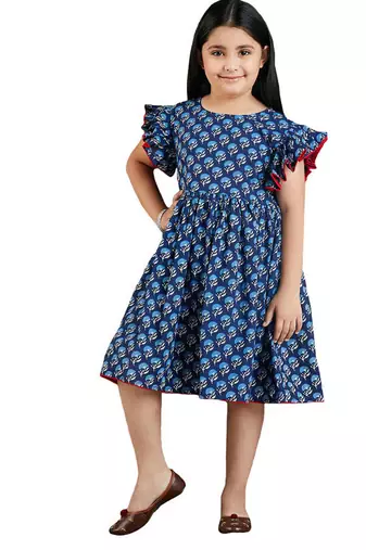 girls' indigo blue dress