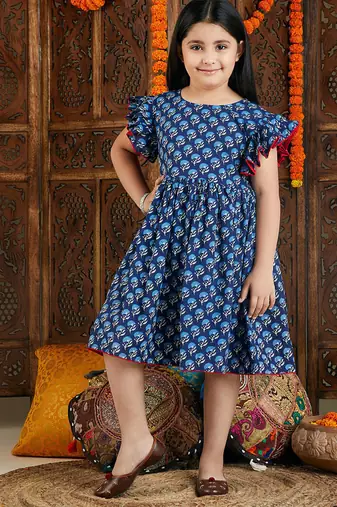 girls' indigo blue dress