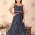 Jbn creation girls' blue bandhani lehenga set