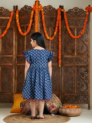 girls' indigo blue dress 4