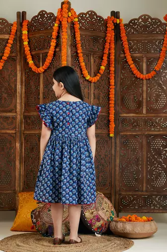 girls' indigo blue dress