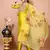 Lemon color art silk embroidered kurti pant with orgenza digital print dupatta