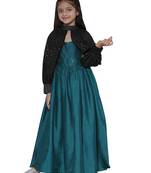 girls' green and black ethnic dress