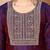 Purple color art silk embroidered kurti pant with orgenza digital print dupatta