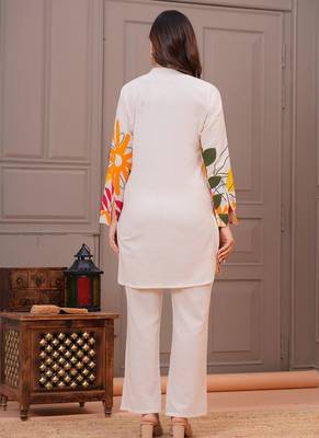 Off white printed cotton flex co-ord set 5