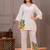 Off white printed cotton flex co-ord set