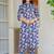 Blue floral printed rayon co-ord set