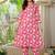 Pink floral printed rayon co-ord set