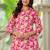 Pink floral printed rayon co-ord set