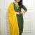 Mehandi Colour Premium Roman Silk Hand Work A Line Kurta Set