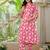 Pink floral printed rayon co-ord set