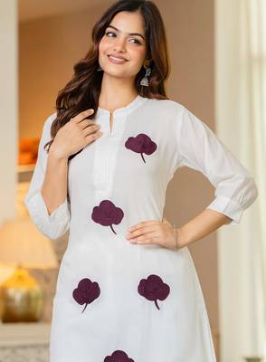 White embroidered cotton co-ord set 2