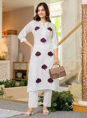 White embroidered cotton co-ord set 3