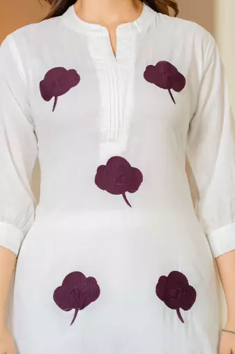 White embroidered cotton co-ord set