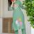 Shadow green embroidered cotton kurta and pant set