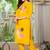 Yellow embroidered cotton kurta and pant set