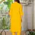 Yellow embroidered cotton kurta and pant set