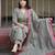 Green embroidered cotton kurta and pant set with dupatta
