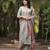 Green embroidered cotton kurta and pant set with dupatta