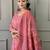 Rose pink printed cotton kurta and pant set