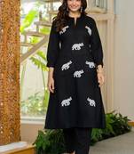 Black embroidered cotton co-ord set