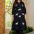 Black embroidered cotton co-ord set