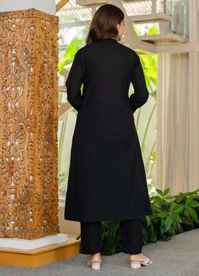 Black embroidered cotton co-ord set 5