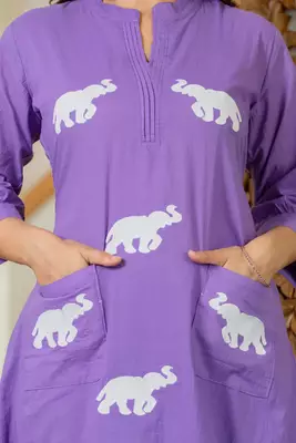 Soft purple embroidered cotton co-ord set 4