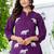 Grape purple embroidered cotton co-ord set